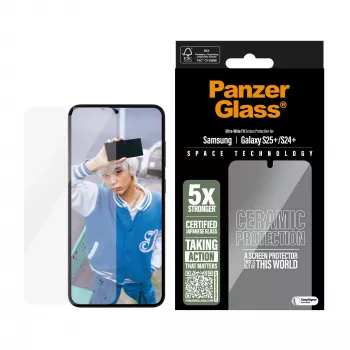 PanzerGlass ® Keramische displaybescherming voor Samsung Galaxy S25+ | S24+ | Ultra-Wide Fit met EasyAligner