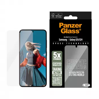 PanzerGlass ® Keramische displaybescherming Samsung Galaxy S25 | S24 | Ultra-Wide Fit met EasyAligner
