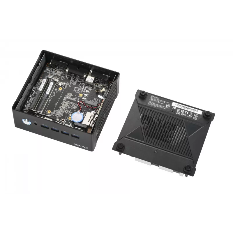 Shuttle Nano PC NT10H5, Intel Core Ultra 5 125H, Intel Arc Graphics, 2xHDMI, 2xUSB 4.0 (DP), 2x2,5Gbit LAN, incl. VESA 24/7 continu gebruik
