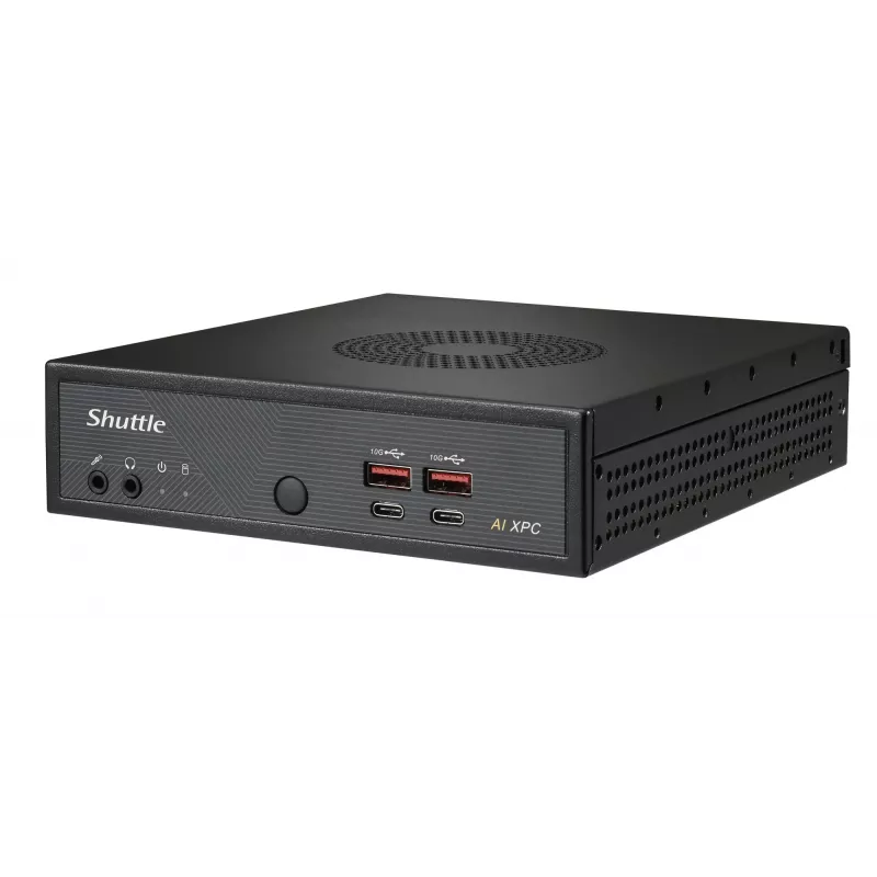 Shuttle Slim AI PC DN11H7 Intel Core Ultra 7 155H, Intel Arc Graphics, 2xHDMI, 2x DP, 4x 2.5 Gbit LAN, VESA, 24/7 continu gebruik
