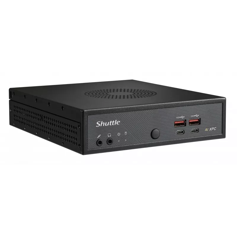 Shuttle Slim AI PC DN11H7 Intel Core Ultra 7 155H, Intel Arc Graphics, 2xHDMI, 2x DP, 4x 2.5 Gbit LAN, VESA, 24/7 continu gebruik