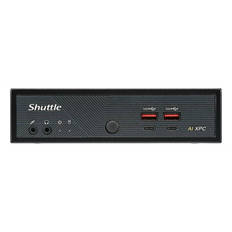 Shuttle Slim AI PC DN11H5 Intel Core Ultra 5 125H, Intel Arc Graphics, 2xHDMI, 2x DP, 4x 2.5Gbit LAN, VESA, 24/7 continu gebruik