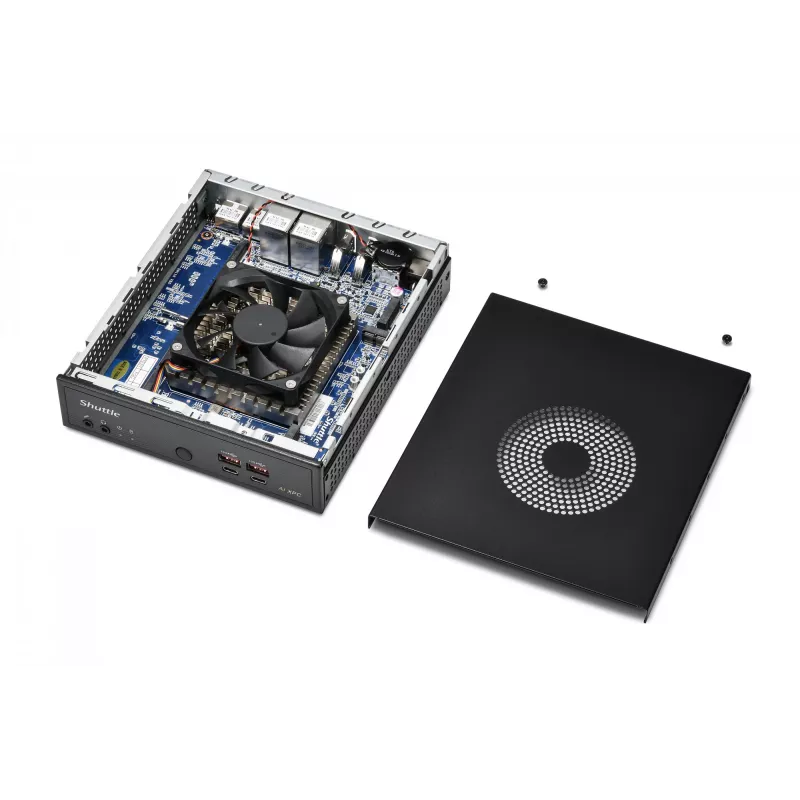 Shuttle Slim AI PC DN11H9 Intel Core Ultra 9 185H, Intel Arc Graphics, 2xHDMI, 2x DP, 4x 2,5 Gbit LAN, VESA, 24/7 continu gebruik
