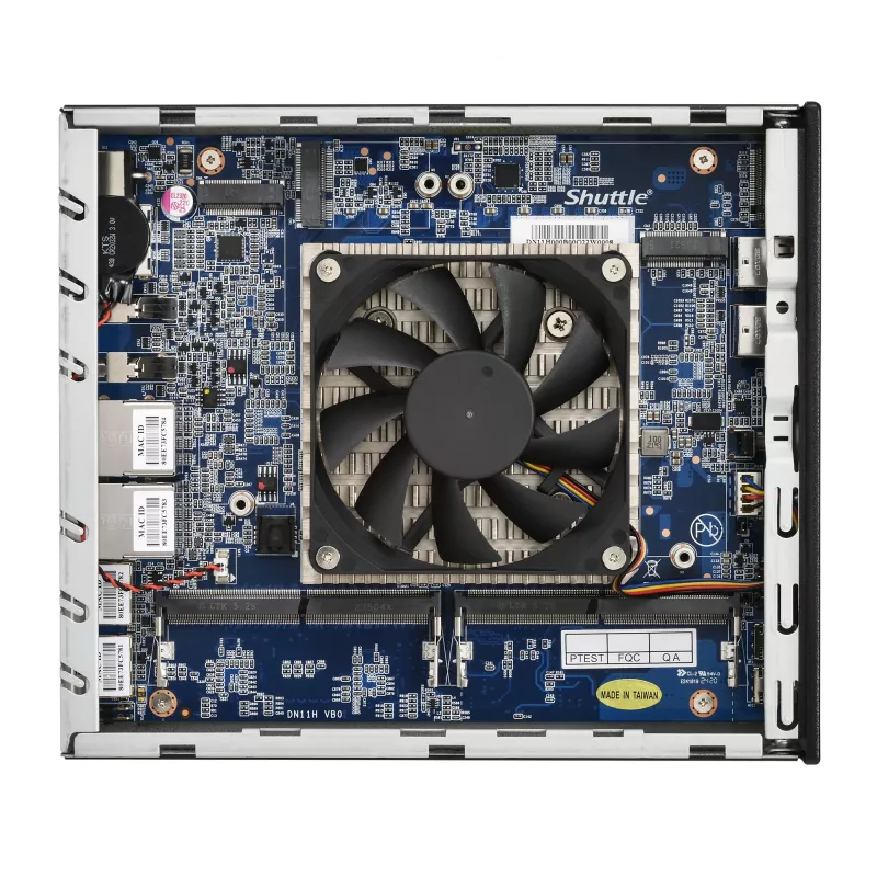 Shuttle Slim AI PC DN11H9 Intel Core Ultra 9 185H, Intel Arc Graphics, 2xHDMI, 2x DP, 4x 2,5 Gbit LAN, VESA, 24/7 continu gebruik