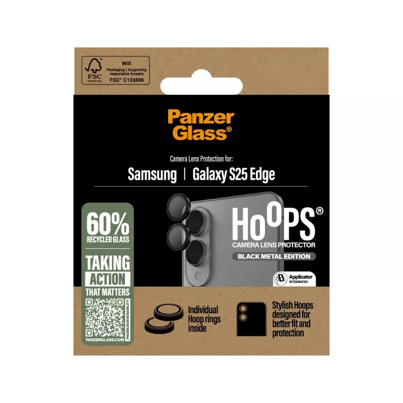 PanzerGlass ® Hoops® Cameralensbescherming Zwart Samsung S25 Edge