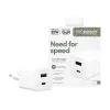 PanzerGlass empower™ by ® Turbo 35W oplader incl. USB-C + USB-A | EU-stekker | Silver White
