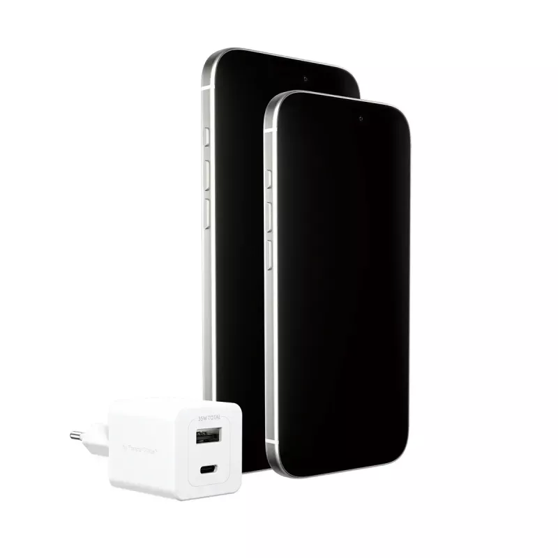 PanzerGlass empower™ by ® Turbo 35W oplader incl. USB-C + USB-A | EU-stekker | Silver White