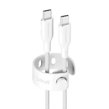 PanzerGlass empower™ by ® Racing 240W USB-C-naar-USB-C-kabel | USB 2.0 | 2 m | Zilverwit