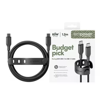 PanzerGlass empower™ by ® Racing 60W USB-C-naar-USB-C-kabel | USB 2.0 | 1,2 m | Space Black