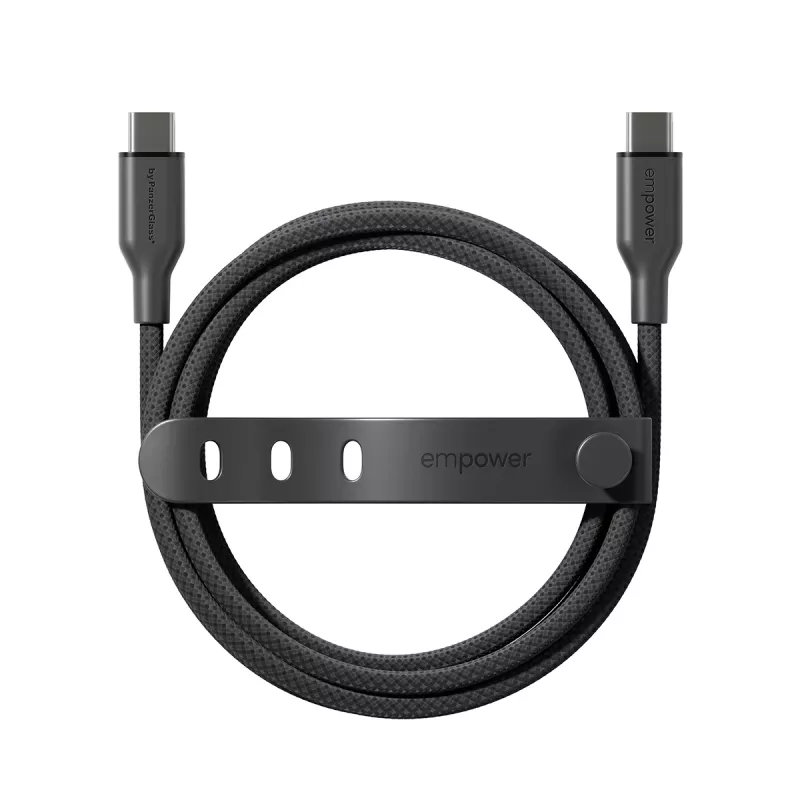 PanzerGlass empower™ by ® Racing 60W USB-C-naar-USB-C-kabel | USB 2.0 | 1,2 m | Space Black