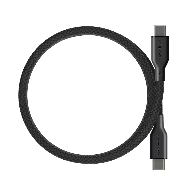PanzerGlass empower™ by ® Magnetic 240W USB-C naar USB-C kabel | USB 2.0 | 1,5 m | Space Black