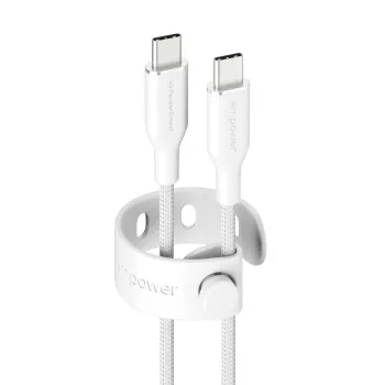 PanzerGlass empower™ by ® Racing 60W USB-C-naar-USB-C-kabel | USB 2.0 | 2 m | Zilverwit
