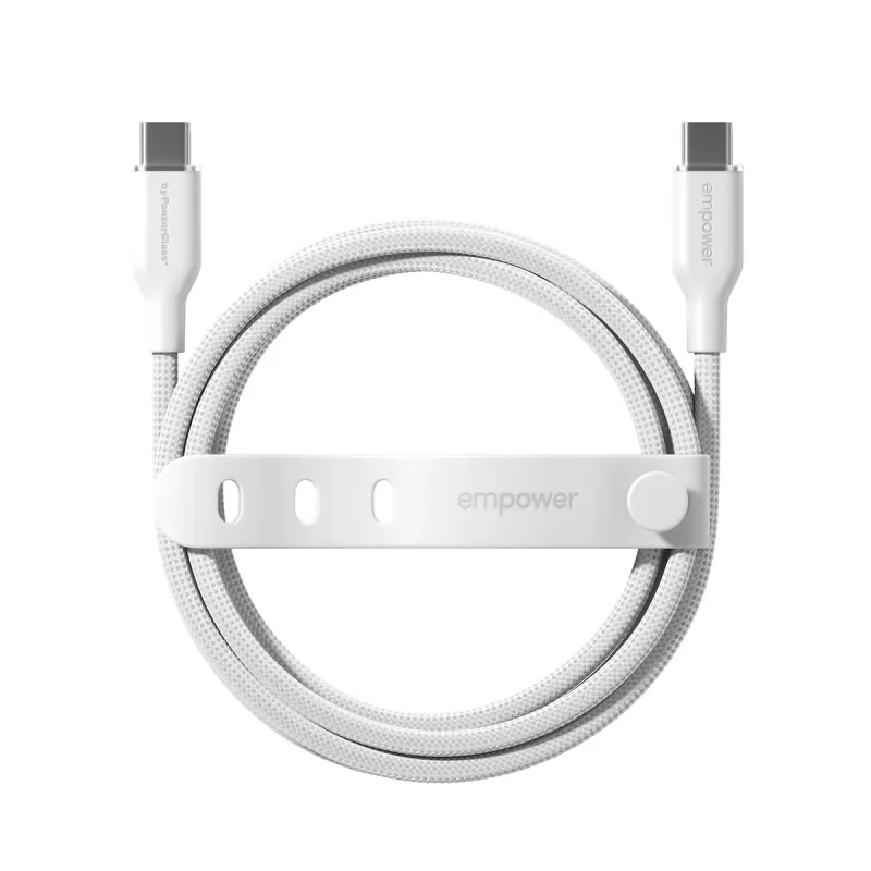 PanzerGlass empower™ by ® Racing 60W USB-C-naar-USB-C-kabel | USB 2.0 | 2 m | Zilverwit