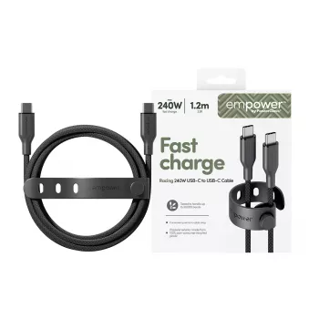 PanzerGlass empower™ by ® Racing 240W USB-C-naar-USB-C-kabel | USB 2.0 | 1,2 m | Space Black