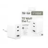 PanzerGlass empower™ by ® Turbo 70W meervoudige oplader incl. 2 x USB-C + USB-A | EU-stekker | Silver White