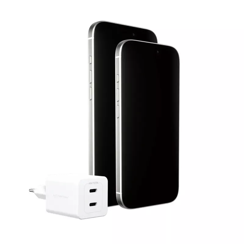 PanzerGlass empower™ by ® Turbo 45W oplader incl. 2 x USB-C | EU-stekker | zilverwit