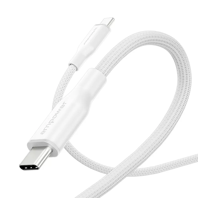 PanzerGlass empower™ by ® Racing 60W USB-C-naar-USB-C-kabel | USB 2.0 | 1,2 m | Zilverwit