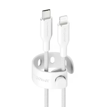 PanzerGlass empower™ by ® Racing 60W USB-C naar Lightning kabel | USB 2.0 | 1,2 m | Zilverwit