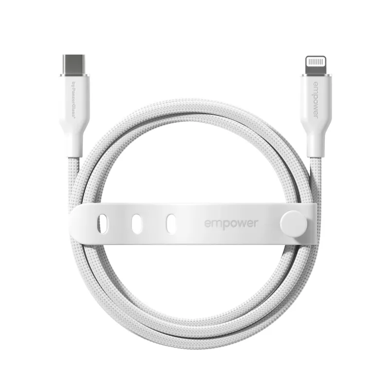 PanzerGlass empower™ by ® Racing 60W USB-C naar Lightning kabel | USB 2.0 | 1,2 m | Zilverwit