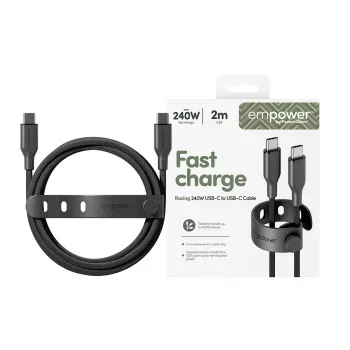 PanzerGlass empower™ by ® Racing 240W USB-C-naar-USB-C-kabel | USB 2.0 | 2M | Space Black