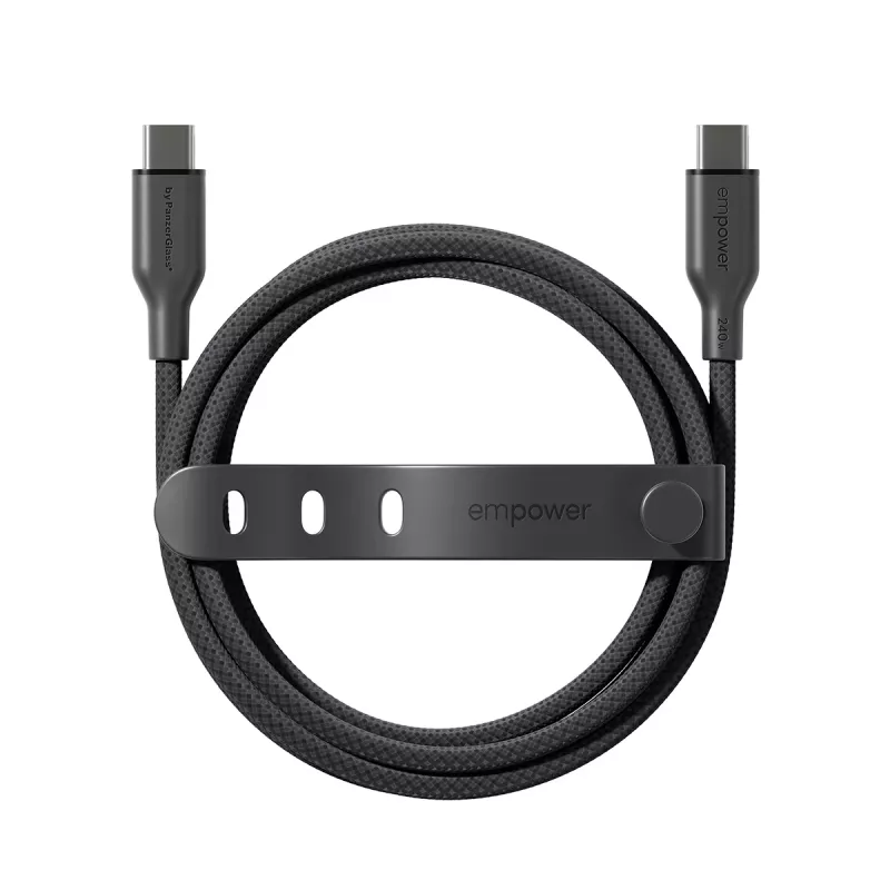 PanzerGlass empower™ by ® Racing 240W USB-C-naar-USB-C-kabel | USB 2.0 | 2M | Space Black