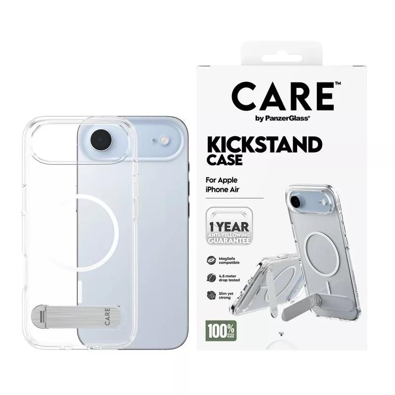 PanzerGlass CARE™ by ® hoesje transparant met standaard & MagSafe iPhone Air