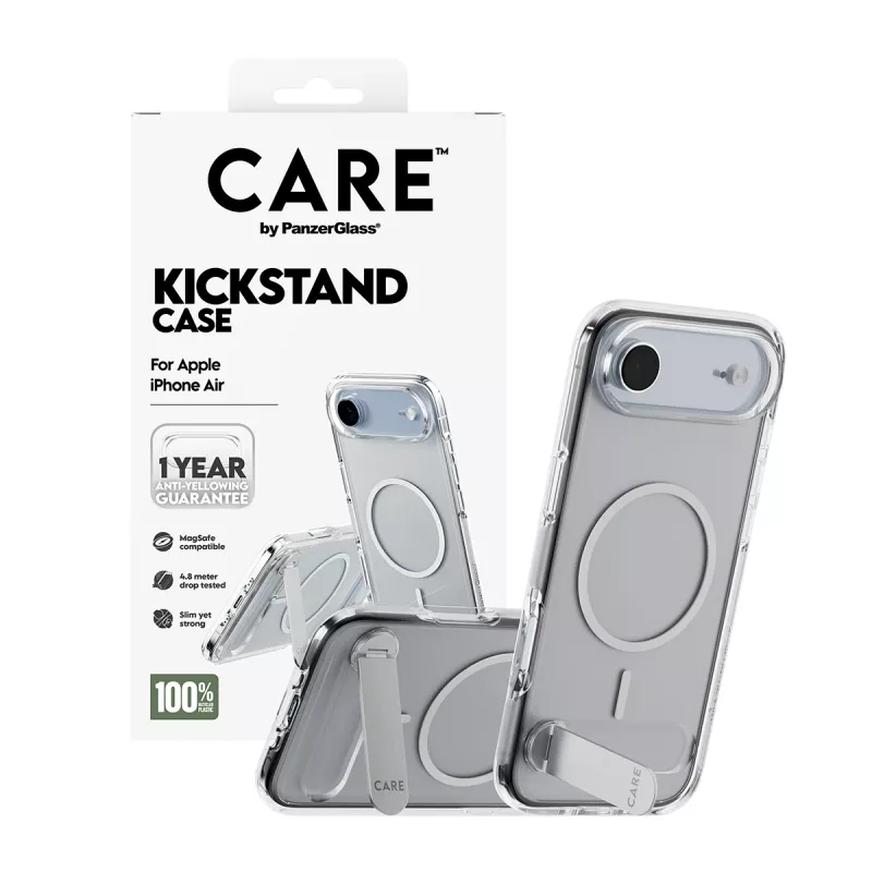 PanzerGlass CARE™ by ® hoesje transparant met standaard & MagSafe iPhone Air