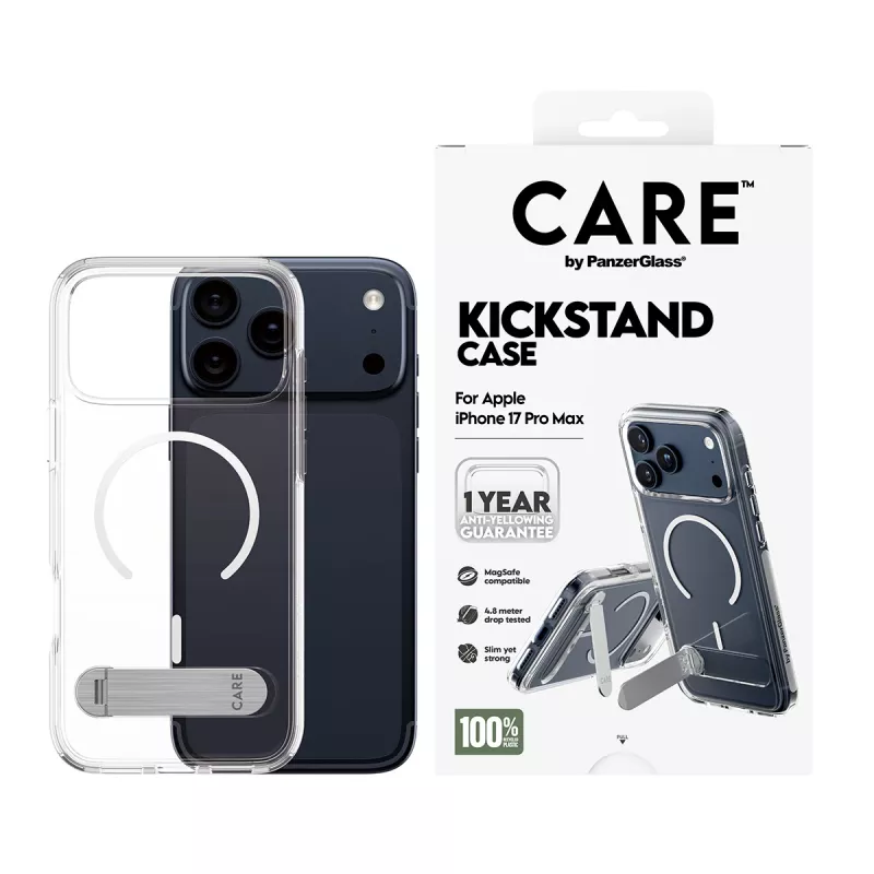 PanzerGlass CARE™ by ® hoesje transparant met kickstand & MagSafe iPhone 17 Pro Max