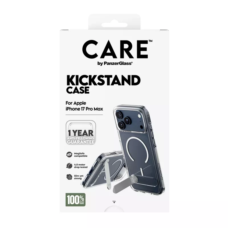 PanzerGlass CARE™ by ® hoesje transparant met kickstand & MagSafe iPhone 17 Pro Max