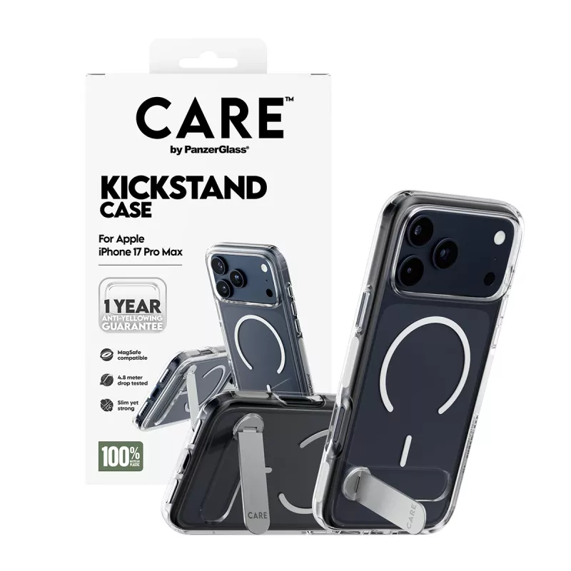 PanzerGlass CARE™ by ® hoesje transparant met kickstand & MagSafe iPhone 17 Pro Max