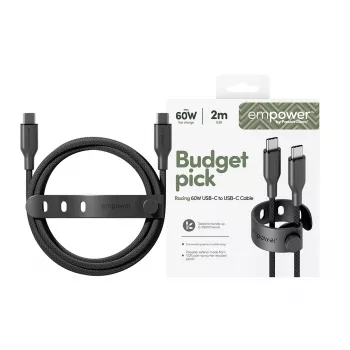 PanzerGlass empower™ by ® Racing 60W USB-C naar USB-C kabel | USB 2.0 | 2M | Space Black