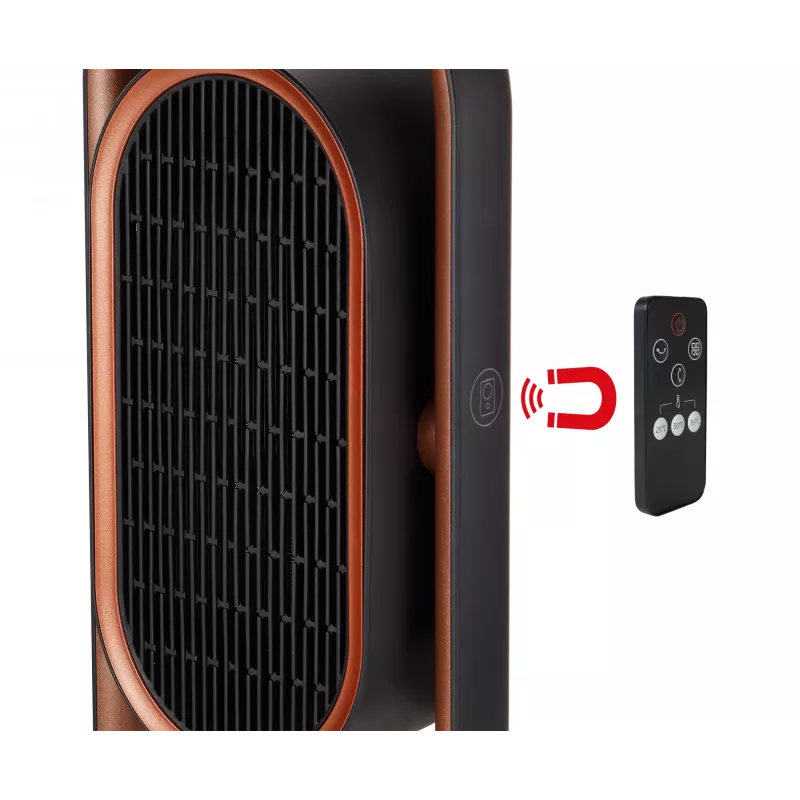 Unold 86535 keramische ventilatorkachel 3D, 1800 W, afstandsbediening, 80° oscillatie, 45° kantelhoek, timer 8 u, zwart/koper