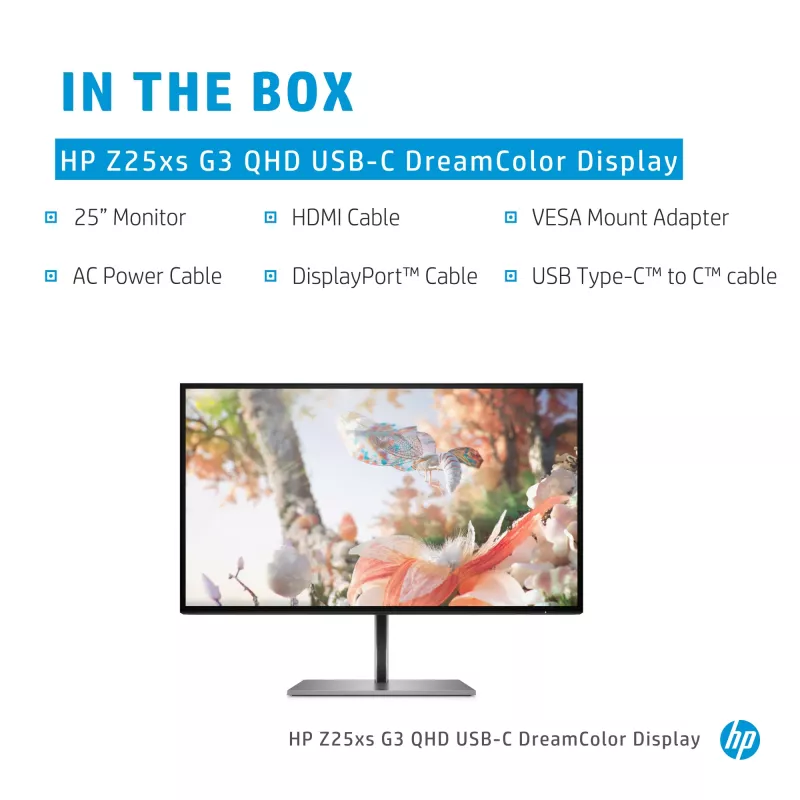 HP Z25xs G3 computermonitor 63,5 cm (25 inch) 2560 x 1440 pixel Quad HD zwart
