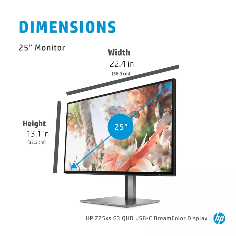HP Z25xs G3 computermonitor 63,5 cm (25 inch) 2560 x 1440 pixel Quad HD zwart
