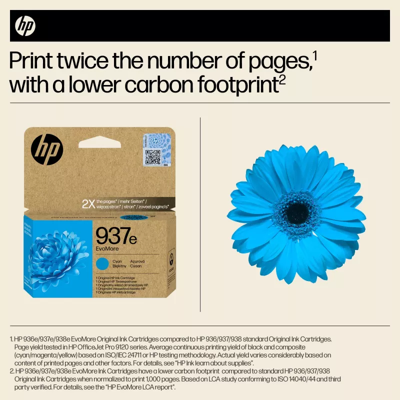 HP 937e EvoMore cyaan originele inktcartridge