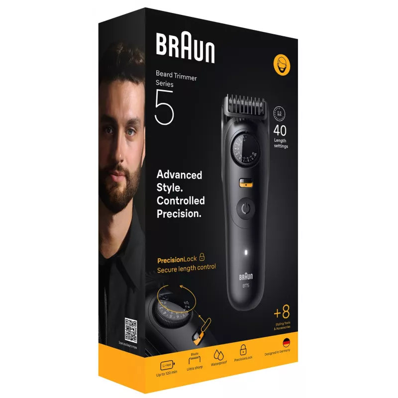 Braun BeardTrimmer 5 BT5560 baartrimmer accu 40 2 cm nat & droog zwart