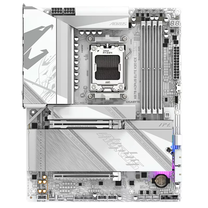 Moederbord GIGABYTE X870 AORUS ELITE X3D ICE, AMD X870, socket AM5, ATX