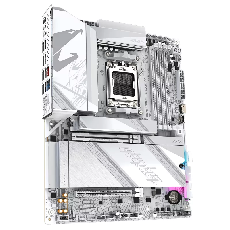 Moederbord GIGABYTE X870 AORUS ELITE X3D ICE, AMD X870, socket AM5, ATX