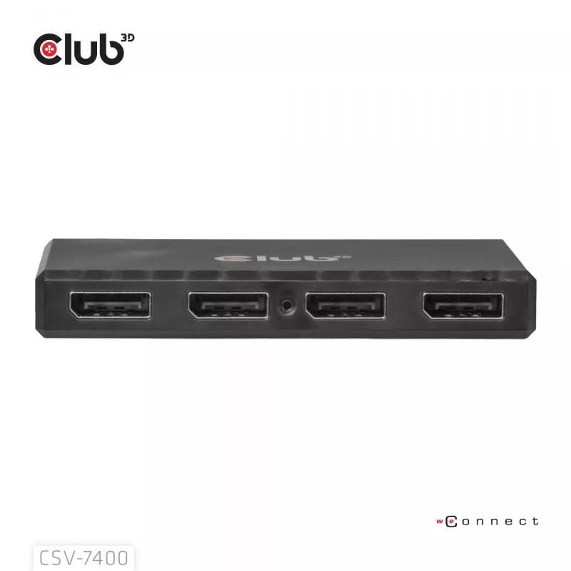 CLUB3D Quad DisplayPort™-hub – 4 x 4K-resolutie @ 30Hz, MST-ondersteuning