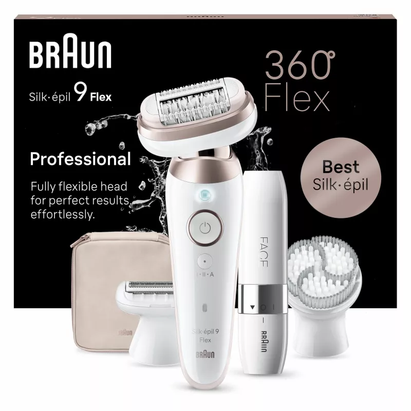 Braun Silk-épil 9 Flex 9-360 3D 40 pincetten rosé, wit