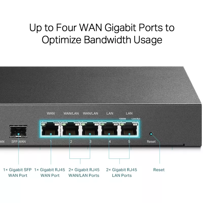 TP-Link SafeStream gigabit multi-WAN VPN-router, Ethernet WAN, gigabit Ethernet, zwart