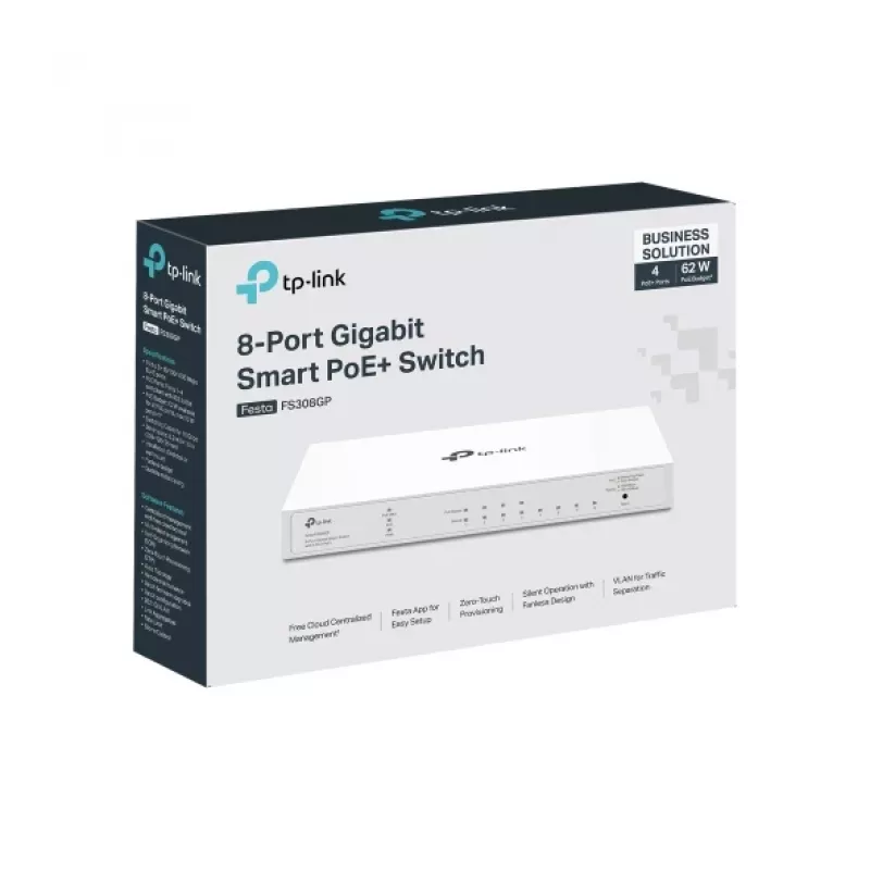 TP-Link FESTA FS308GP netwerkswitch managed gigabit Ethernet (10/100/1000) Power over Ethernet (PoE) wit