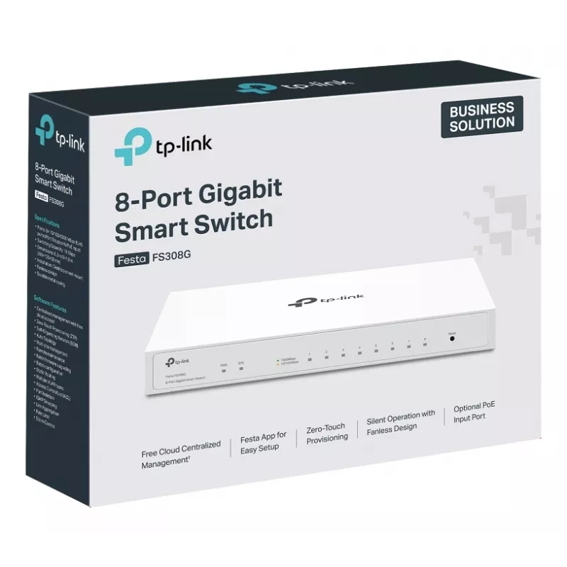 TP-Link Festa FS308G 8-poorts Gigabit managed L2/L2+-switch, wit