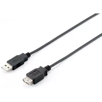 Equip USB 2.0 Type-A verlengkabel, stekker – bus, 1,8 m, zwart
