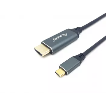 Equip USB-C naar HDMI kabel, M/M, 2,0m, 4K/60Hz, 2 m, USB Type-C, HDMI Type A (standaard), stekker, stekker, recht