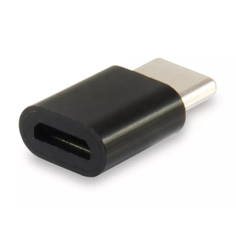 Equip USB Type-C naar Micro-USB adapter, USB C, Micro-USB B, zwart