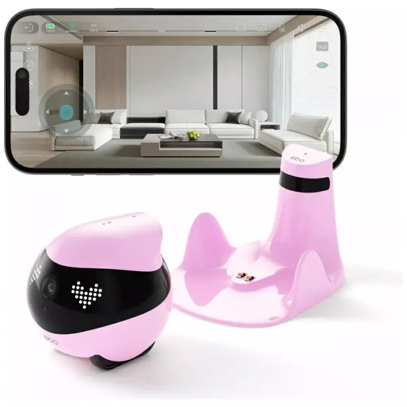 Bewakingsrobot Enabot EBO AIR 2 – mobiele thuisbeveiligingscamera, roze