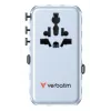 Verbatim Charge 'n' Travel 70W 2C uitschuifbare universele reisadapter blauw