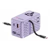 Verbatim Charge 'n' Travel 70W 2C uitschuifbare universele reisadapter paars