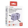 Verbatim Charge 'n' Travel 70W 2C uitschuifbare universele reisadapter paars
